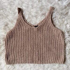 Moon & Madison Beige Knit Crop Top